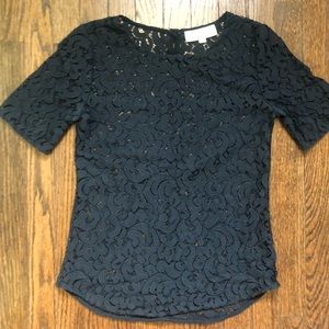 Navy lace top